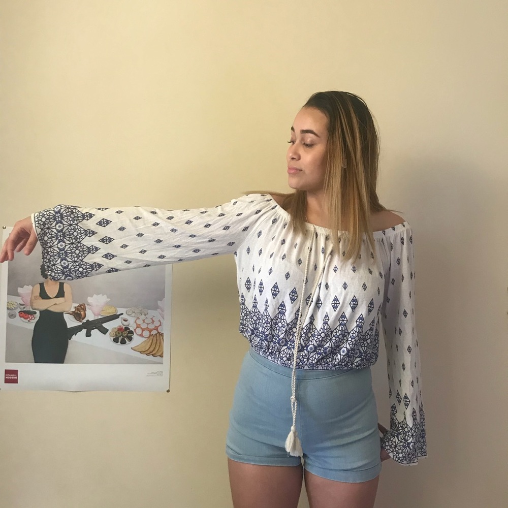Off the shoulder crop top